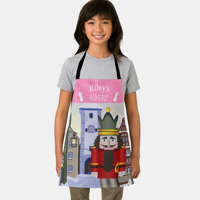 Nutcracker, Bavarian German Personalized Pink Apron (Insitu)
