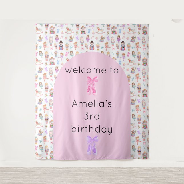 Nutcracker Birthday Backdrop Tapestry (Front)