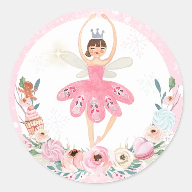 Nutcracker Birthday Land Of Sweet Party Favour Classic Round Sticker (Front)