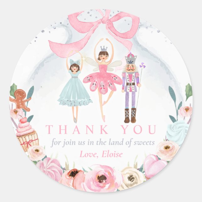 Nutcracker Birthday Land Of Sweet Party Favour Classic Round Sticker (Front)
