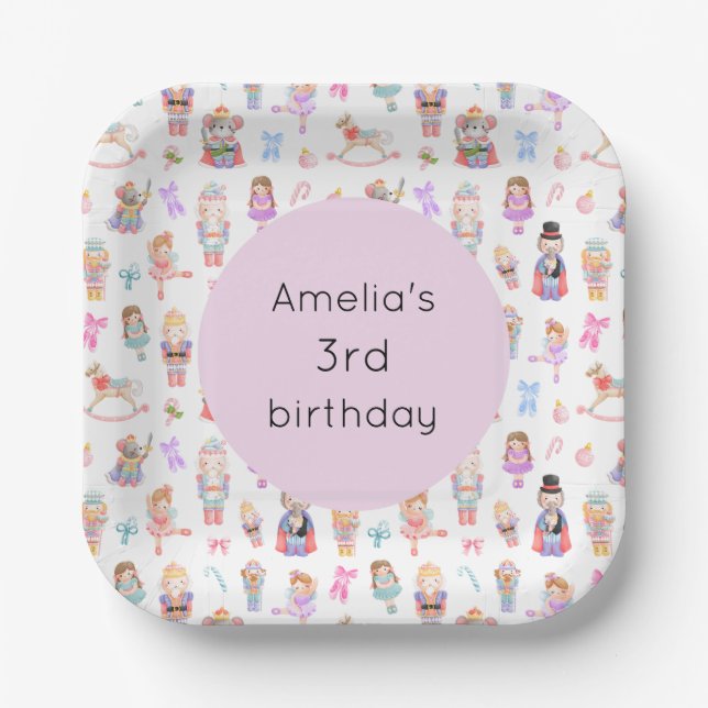 Nutcracker Birthday Paper Plate (Front)