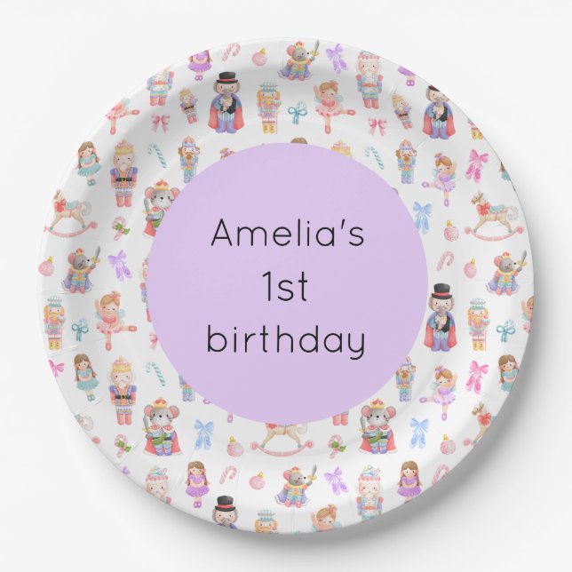 Nutcracker Birthday Paper Plate (Front)