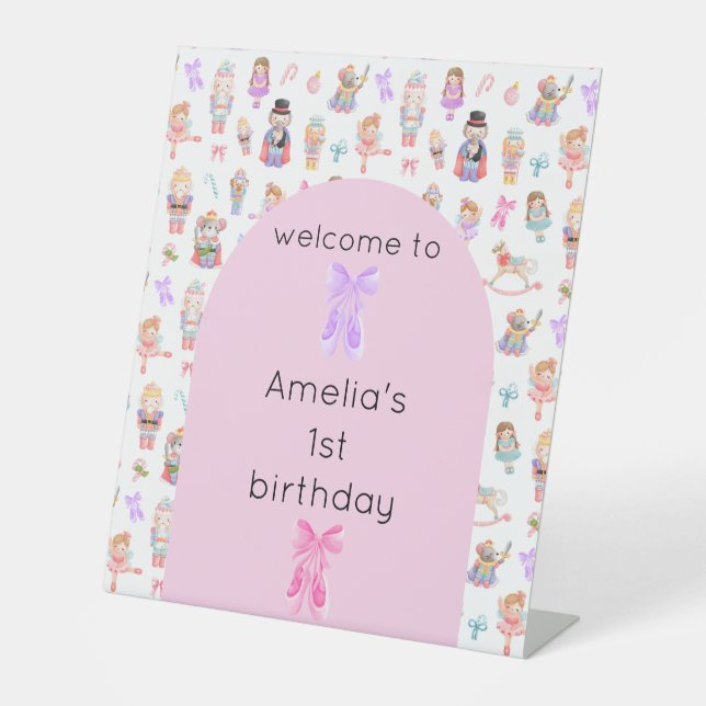 Nutcracker Birthday Welcome Pedestal Sign (Front)
