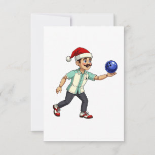 Nutcracker Bowling Christmas Sports Holiday Xmas Thank You Card