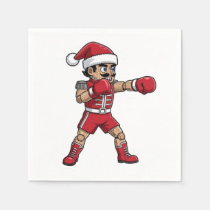 Nutcracker Boxer Champion Holiday Combat Sports Napkin