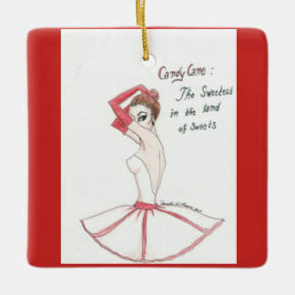 Nutcracker Candy Cane ornament. Ceramic Ornament