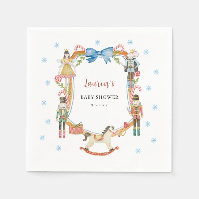 Nutcracker Christmas Baby shower Napkin (Front)