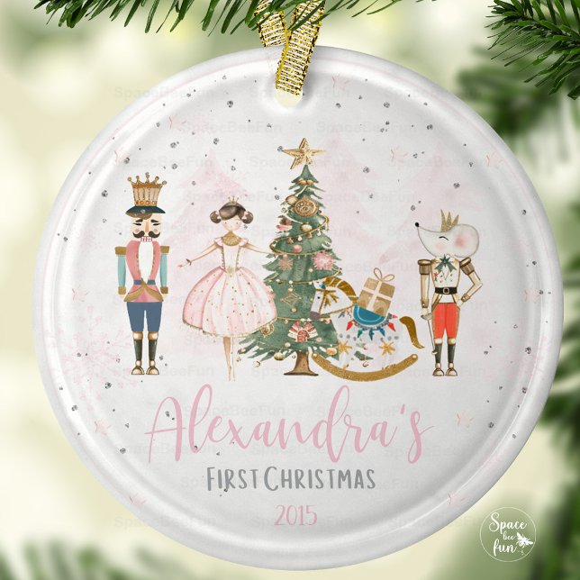 Nutcracker Christmas Ballerina  Ceramic Ornament (Nutcracker ornament, Christmas ballerina ornament, ballet Christmas decoration, holiday ballerina or)