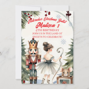 Nutcracker Christmas Ballet Birthday Invitation