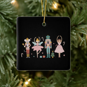 Nutcracker Christmas Ballet Cute Holiday Ceramic Ornament