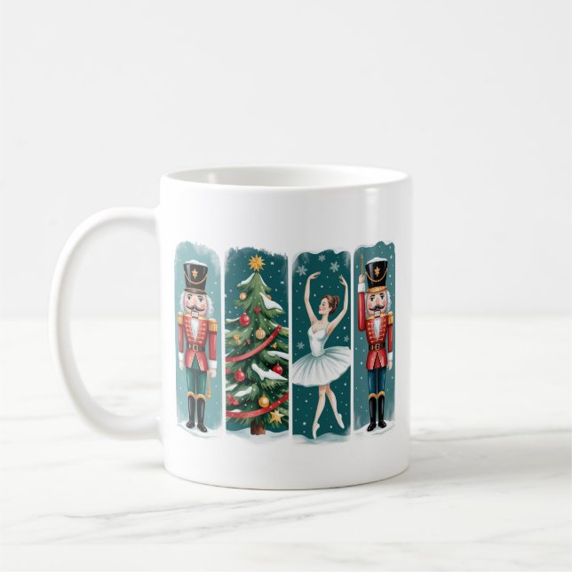 Nutcracker Christmas Ballet Holiday Scene Coffee Mug (Left)