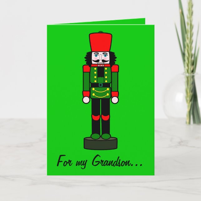 Nutcracker Christmas Card for a Grandson (Front)