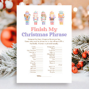 Nutcracker Christmas Finish the Phrase Game Holiday Card