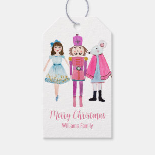 Nutcracker Christmas Floral Favour Tag Watercolor 