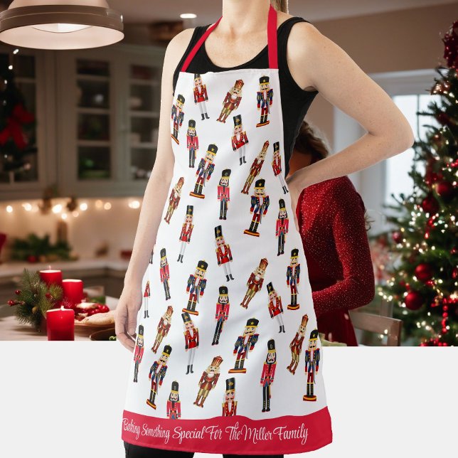Nutcracker Christmas Gift Add Name & Text Apron (Creator Uploaded)