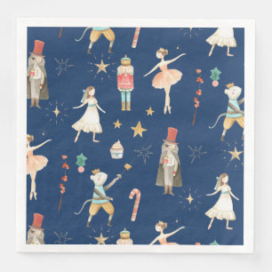 Nutcracker Christmas Holiday Navy Blue Napkin