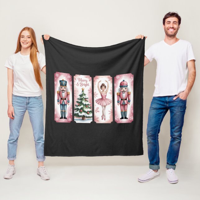 Nutcracker Christmas Holiday Party Gift Festive  Fleece Blanket (In Situ)