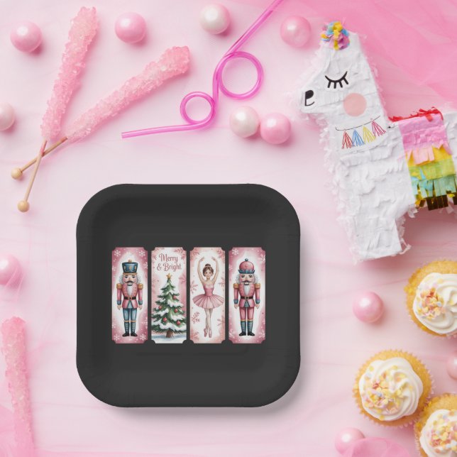 Nutcracker Christmas Holiday Party Gift Festive  Paper Plate (Party)