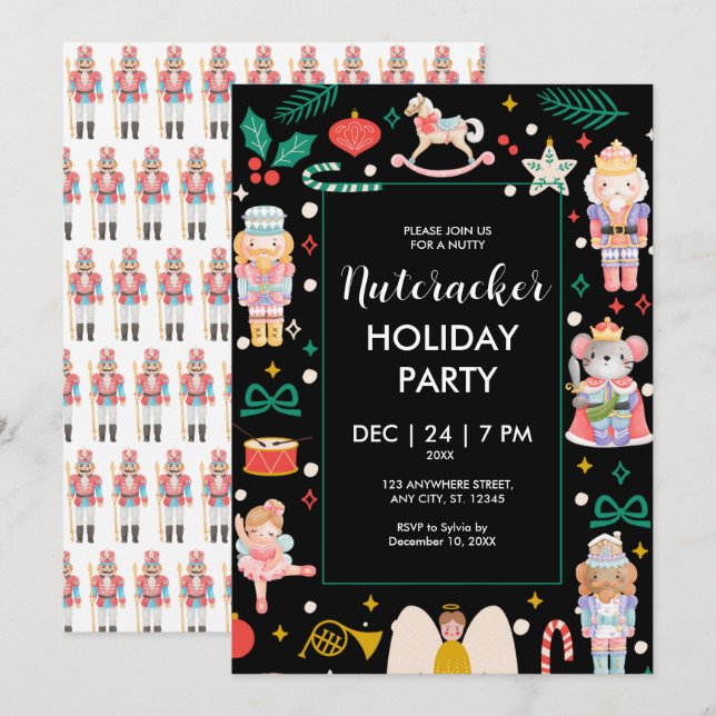Nutcracker Christmas Holiday Party Invitation (Front/Back)