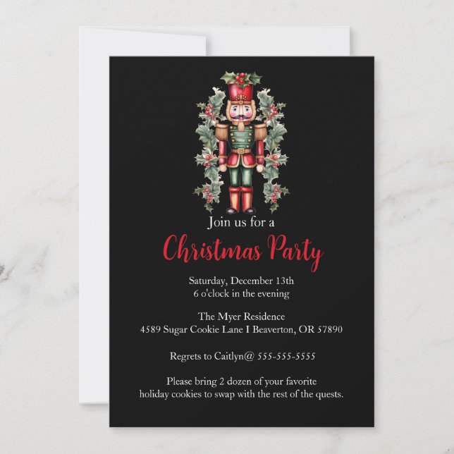 Nutcracker Christmas Holiday Party Invite (Front)