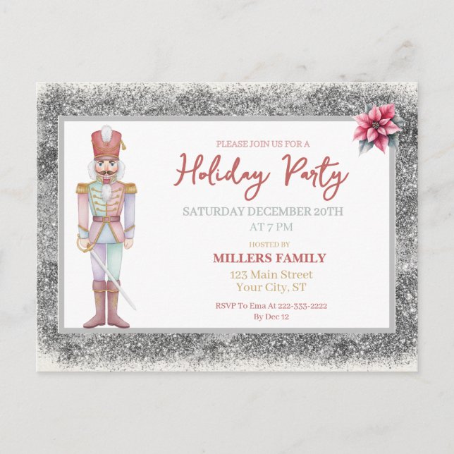 Nutcracker Christmas  Holiday Postcard (Front)