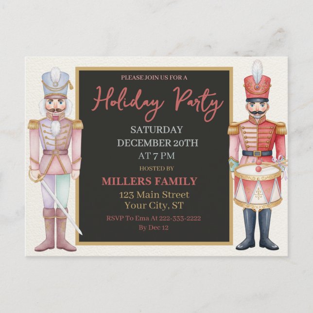 Nutcracker Christmas Holiday Postcard (Front)