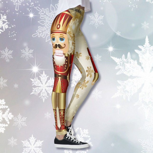 Nutcracker Christmas Leggings Gold Snow (Creator Uploaded)