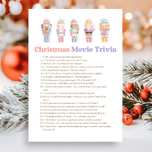 Nutcracker Christmas Movie Trivia Game Holiday Card