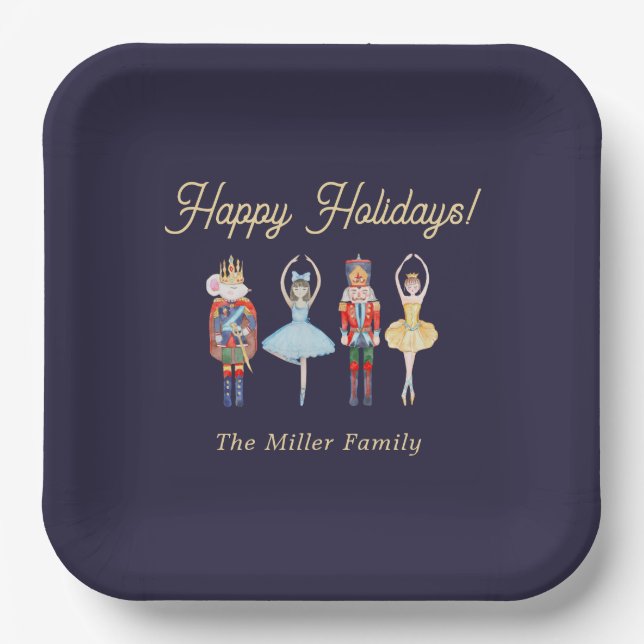 Nutcracker Christmas  Paper Plate (Front)