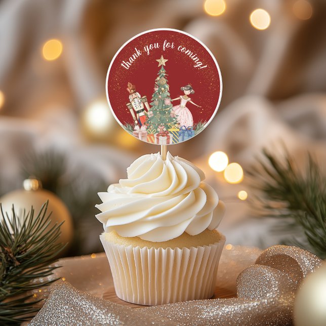 Nutcracker Christmas Party Baby Shower Thank You Classic Round Sticker (Nutcracker Christmas Party Baby Shower Thank You Classic Round Sticker!)