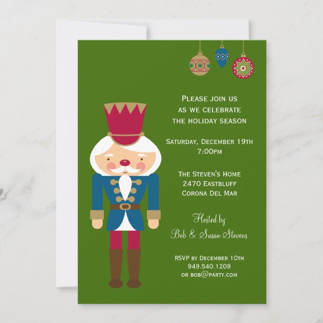Nutcracker Christmas Party Invitation (Front)