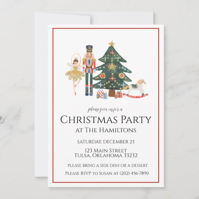 Nutcracker Christmas Party Invitation (Front)