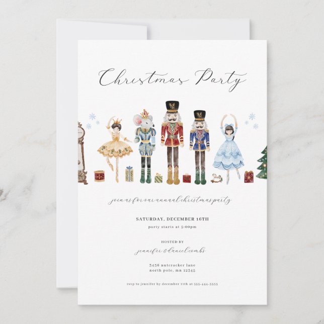 Nutcracker Christmas Party Invite Holiday Party (Front)