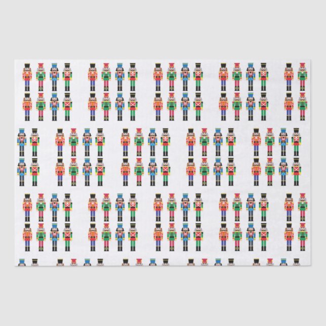 Nutcracker Christmas Pattern Tissue Paper (Front)