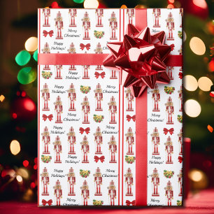 Nutcracker Christmas Personalize Message Wrapping Paper