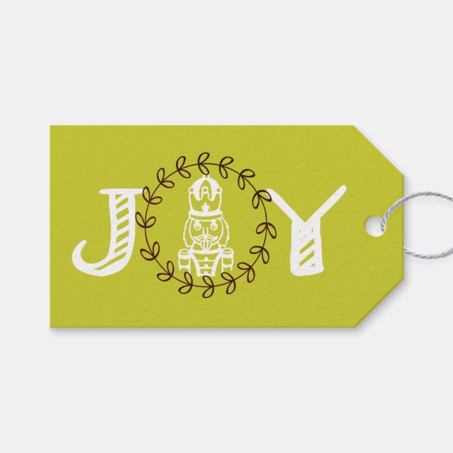 Nutcracker Christmas Personalized Green Gift Tags (Front (Horizontal))