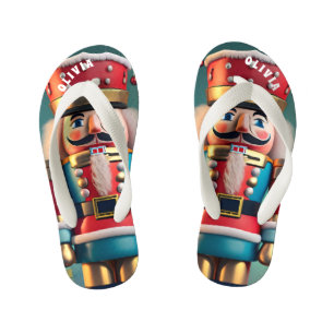 Nutcracker Christmas Personalized Kid's Flip Flops