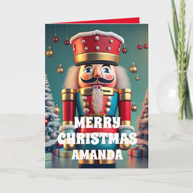 Nutcracker Christmas Personalized Kids Holiday Card (Front)