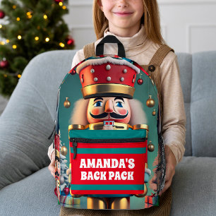 Nutcracker Christmas Personalized Kids Printed Backpack