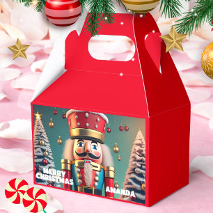 Nutcracker Christmas Personalized Kids Red Favor Box