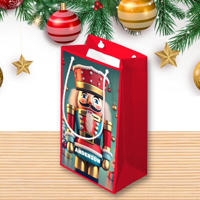Nutcracker Christmas Personalized Kids Red Small Gift Bag (Creator Uploaded)