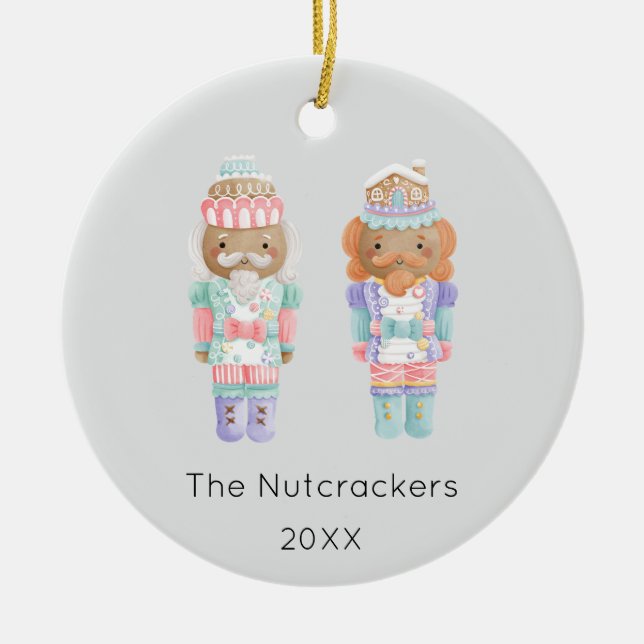 Nutcracker Christmas Photo Ceramic Ornament (Front)