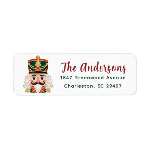 Nutcracker Christmas Red Green Return Adress