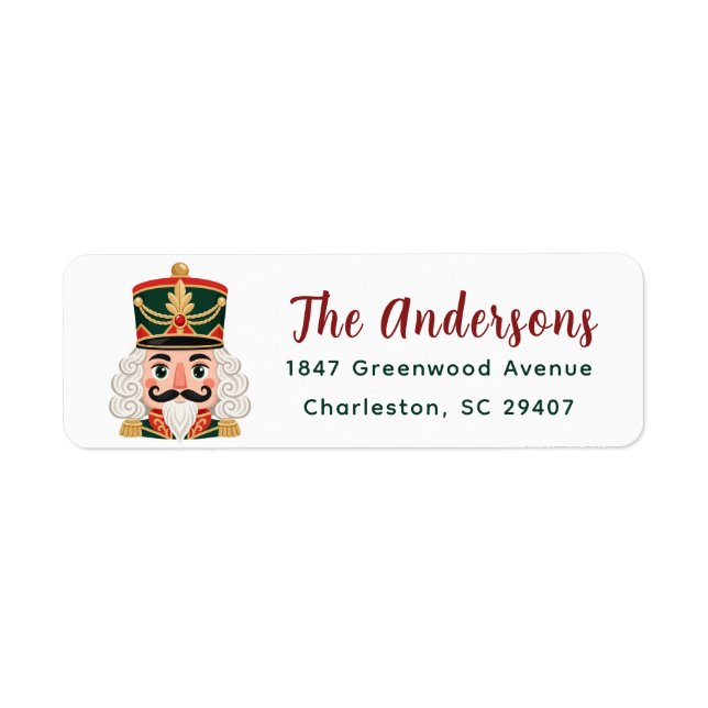 Nutcracker Christmas Red Green Return Adress (Front)