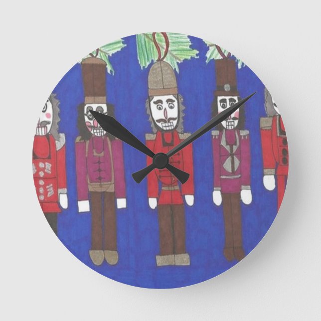 Nutcracker Christmas Round Clock (Front)