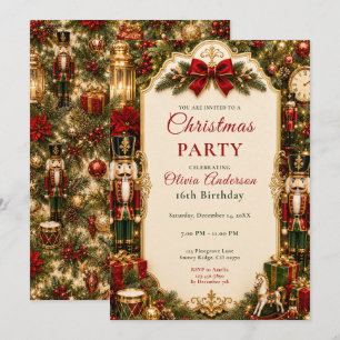 Nutcracker Christmas Sixteen Party Invitation