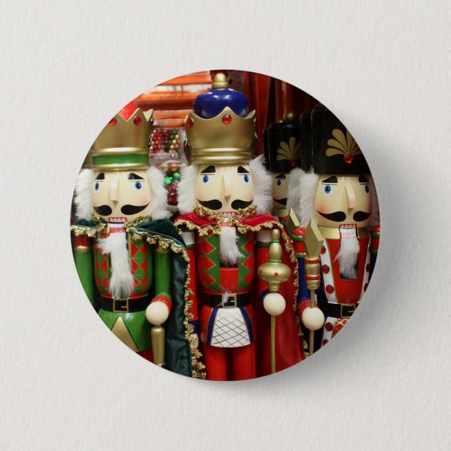 Nutcracker Christmas Soldiers 2 Inch Round Button (Front)