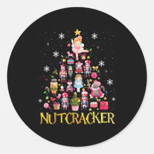 Nutcracker Christmas Tree Ballet Dance Women Kids Classic Round Sticker