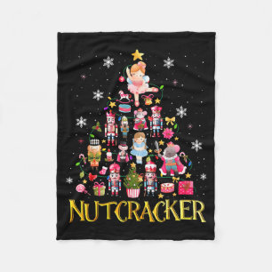 Nutcracker Christmas Tree Ballet Dance Women Kids  Fleece Blanket