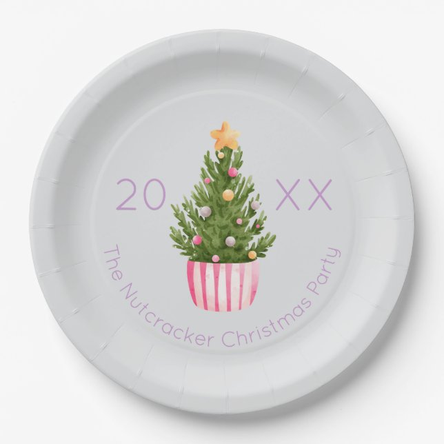 Nutcracker Christmas Tree Paper Plate (Front)